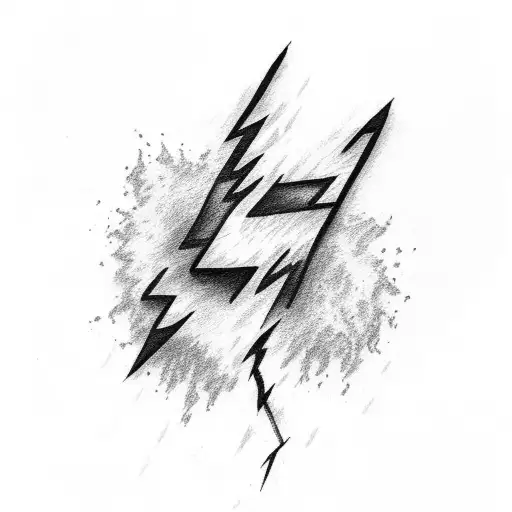 Dotwork "Lightning Bolt" Tattoo Idea BlackInk AI