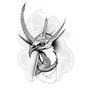 Phoenix with Anubis and a Serpent tattoo design idea