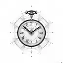 mechanical clock tattoo design idea