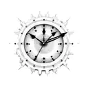 mechanical clock tattoo design idea
