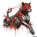 mechanical jaguar tattoo design idea