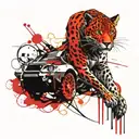 mechanical jaguar tattoo design idea