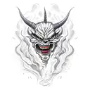 demon smoking weed tattoo design idea