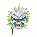 demon smoking weed tattoo design idea