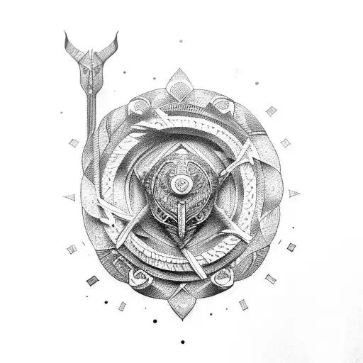 viking ship tattoo design idea