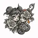 baddy+JK=luv tattoo design idea