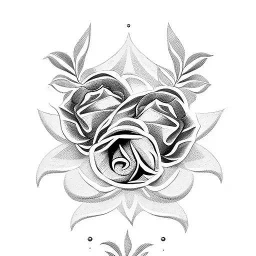 half sleeve tattoo with palm trees, roses, floral and an infinity tattoo design idea