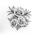 half sleeve tattoo with palm trees, roses, floral and an infinity tattoo design idea