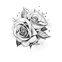 half sleeve tattoo with palm trees, roses, floral and an infinity tattoo design idea