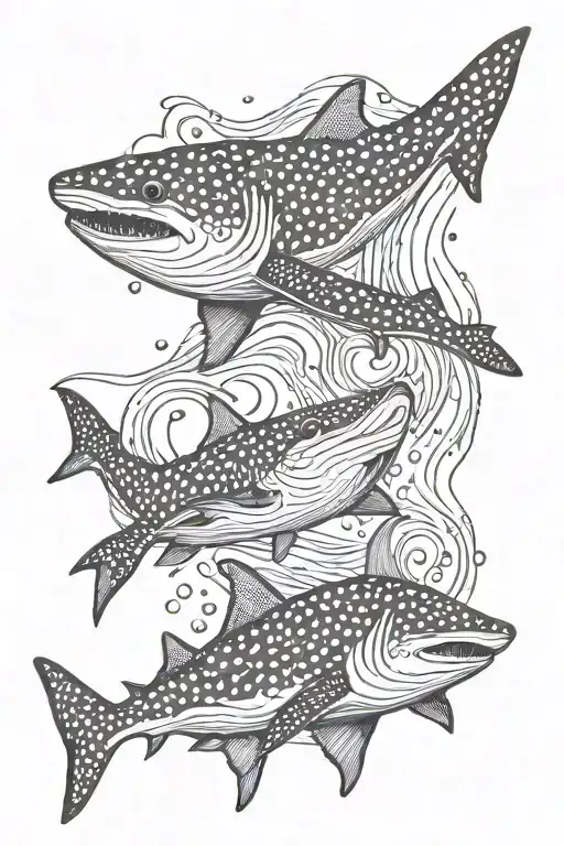whale shark swimming tattoo design idea