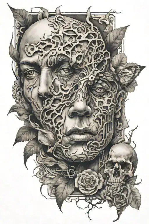 letting go and clinging tattoo design idea