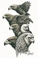 eagle, bear, wolf and a monkey tattoo design idea