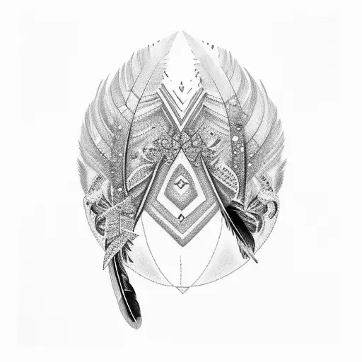 feathers of diamond rings tattoo design idea