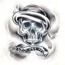 skull and snake tattoo design idea