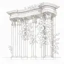 Incorporate architectural elements like columns and arches into a floral design tattoo design idea