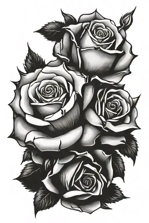 roses with thorns  and vertebrae  tattoo design idea