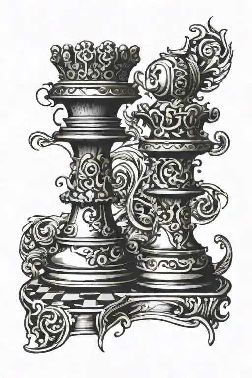king chess piece tattoo design idea