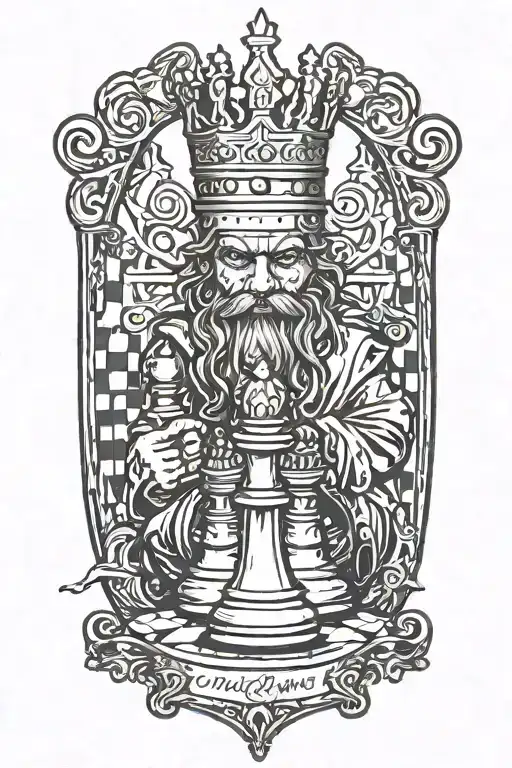 chess king tattoo design idea