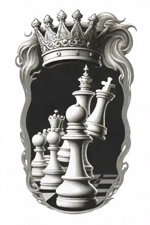chess king tattoo design idea