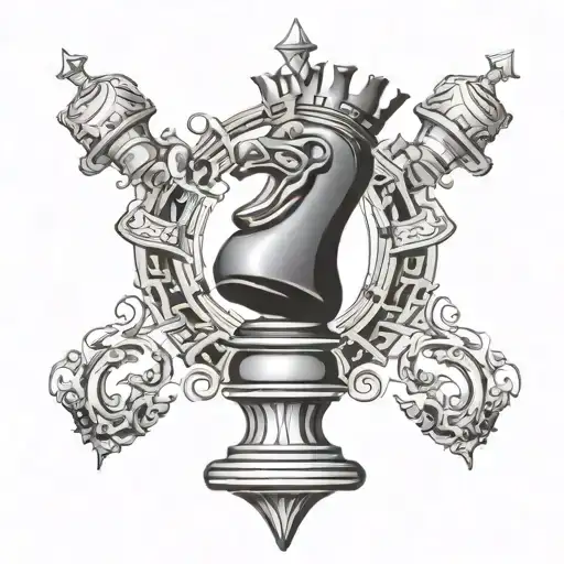 chess king chess piece tattoo design idea