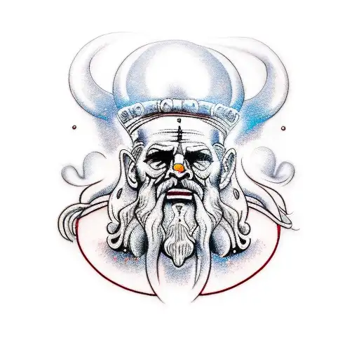 tatoo of Zeus designed for the forearm and badass tattoo design idea