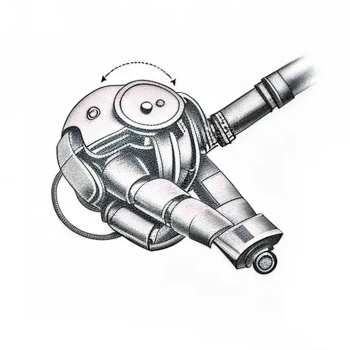 robot machine arm tattoo design idea