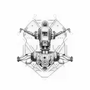 robot machine arm tattoo design idea