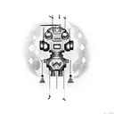 robot machine arm tattoo design idea