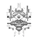 robot machine arm tattoo design idea