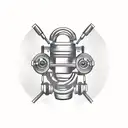 robot machine arm tattoo design idea