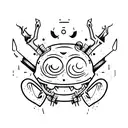 simple, small mysterius creepy scary dark style  tattoo design idea