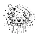 simple, small mysterius creepy scary dark style  tattoo design idea