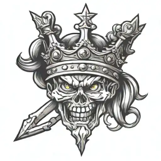 3 point crown  tattoo design idea