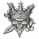 3 point crown  tattoo design idea