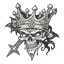 3 point crown  tattoo design idea