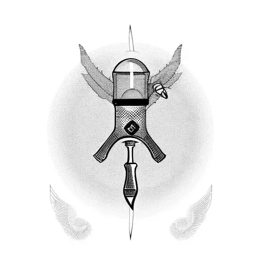  magnifying glass and vehicle tattoo design idea