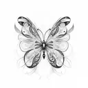 name with butterfly  tattoo design idea