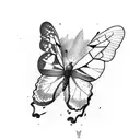name with butterfly  tattoo design idea
