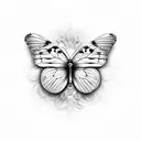 name with butterfly  tattoo design idea