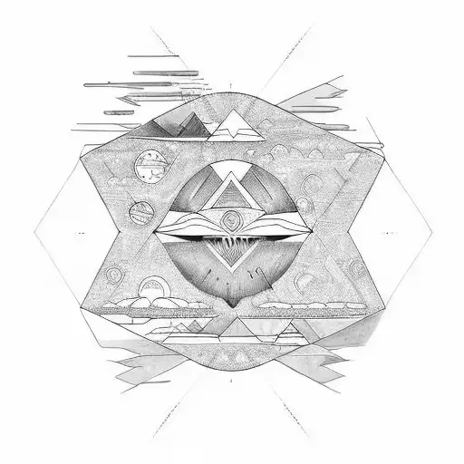pikes peak blue sky H H T tattoo design idea