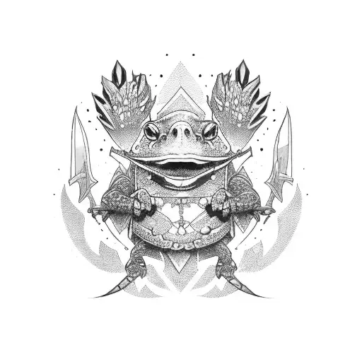 warrior toad tattoo design idea