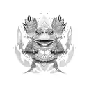 warrior toad tattoo design idea