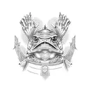 warrior toad tattoo design idea