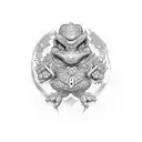 warrior toad tattoo design idea