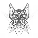 a mix betwen the symbols of Ahsoka Tano and Sabine Wren tattoo design idea