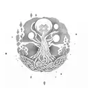 Yggdrasil and soldier tattoo design idea