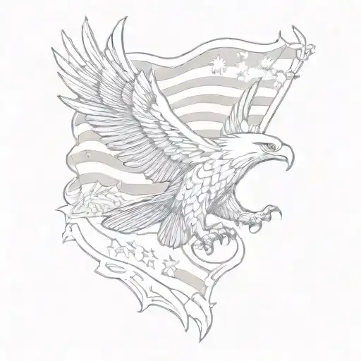 american flag eagle  tattoo design idea
