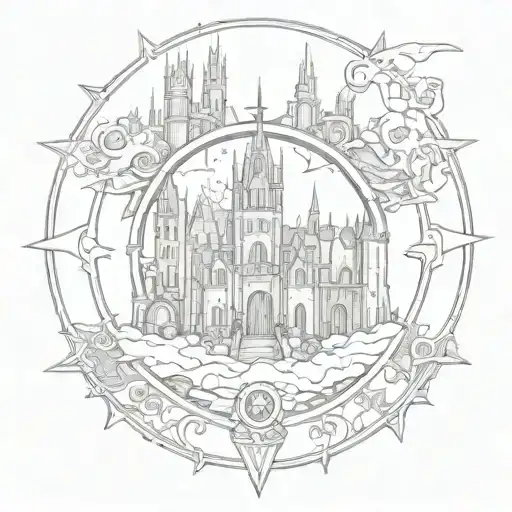 gotham city inside the old  bat symbol  tattoo design idea