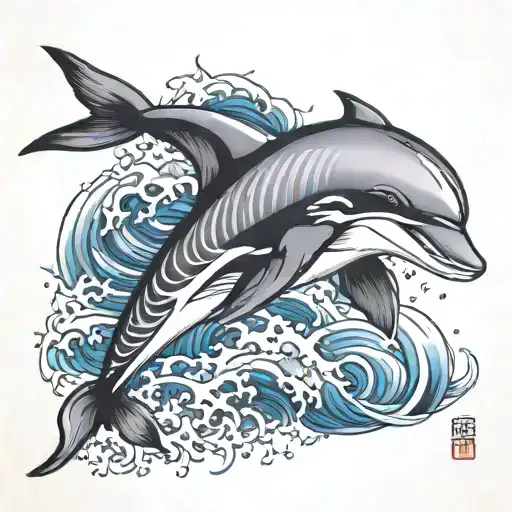 masculine dolphin tattoo design idea