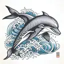 masculine dolphin tattoo design idea
